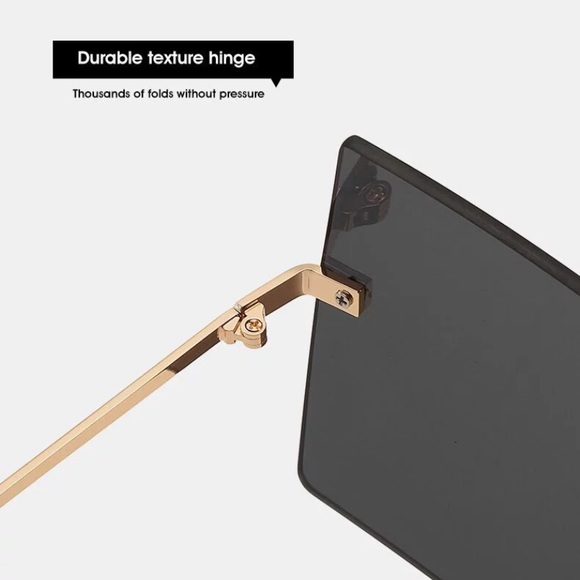 Black Square Oversized Sunglasses - Picture 4 of 7